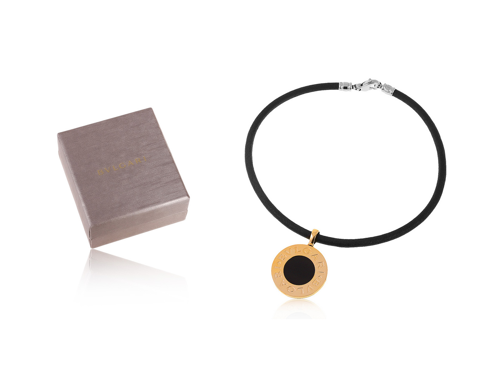 Оригинальный золотой кулон с ониксом Bvlgari