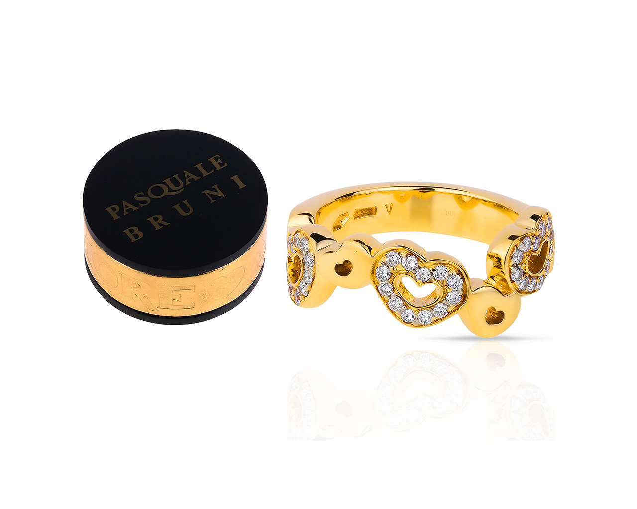 Оригинальное золотое кольцо с бриллиантами 0.25ct Pasquale Bruni Amore