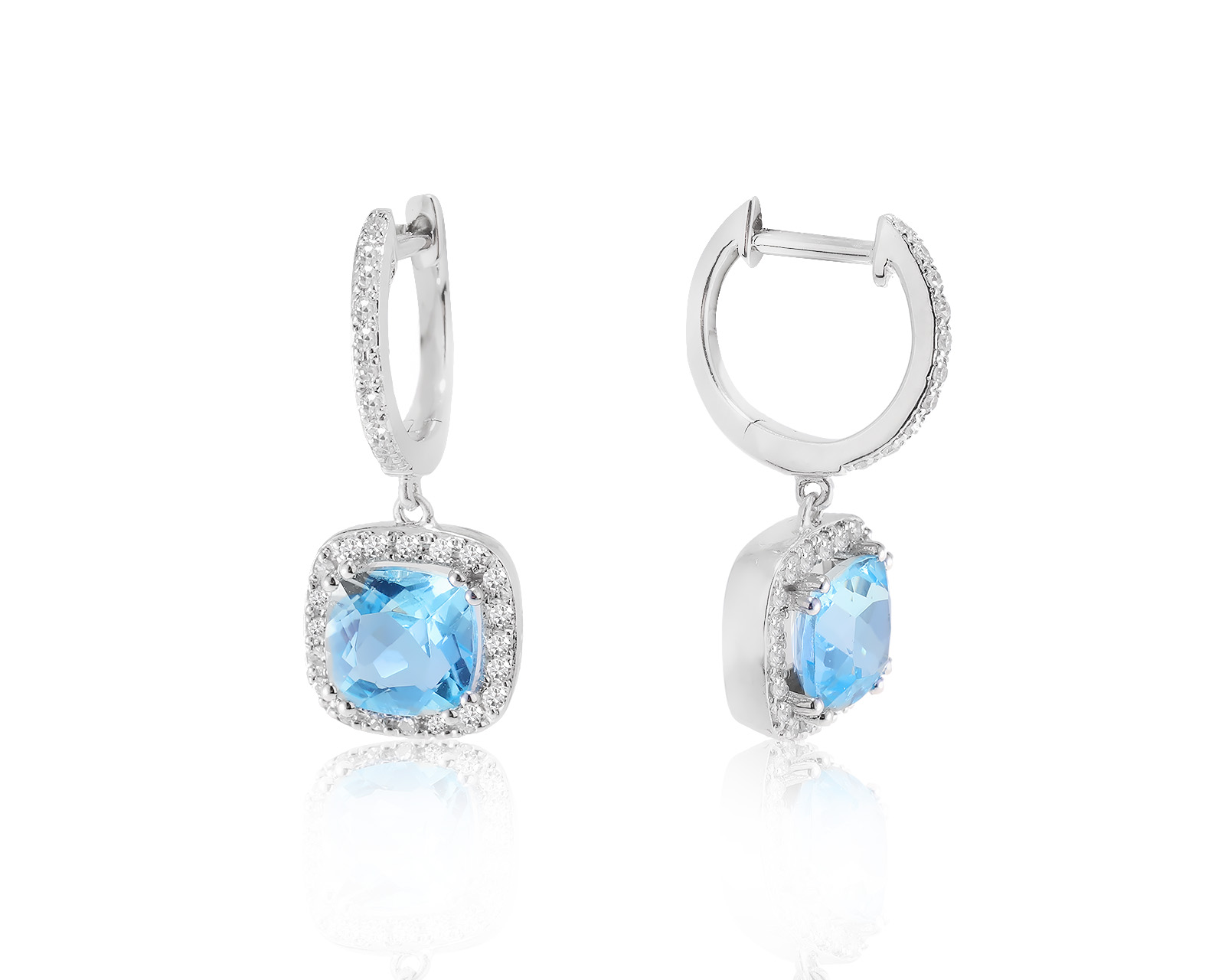 Эстетичные золотые серьги с топазами 2.20ct 110523/6