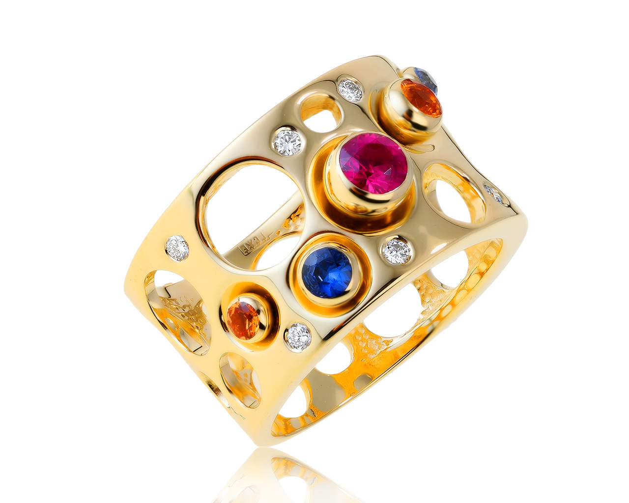 Потрясающее золотое кольцо с рубином 0.32ct