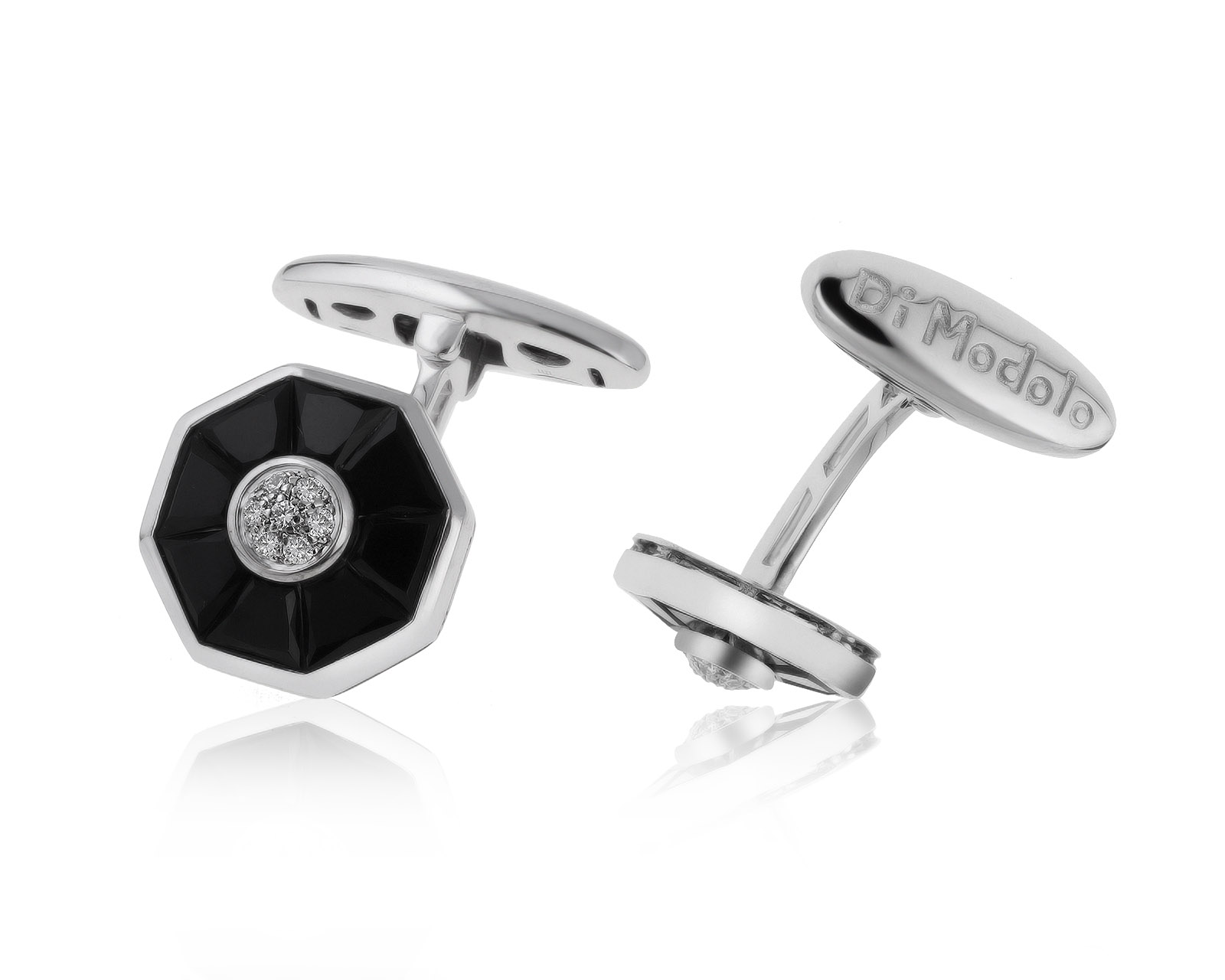 Оригинальные золотые запонки с ониксом 3.20ct Di Modolo 200721/1 Оригинальные золотые запонки с ониксом 3.20ct Di Modolo 200721/1