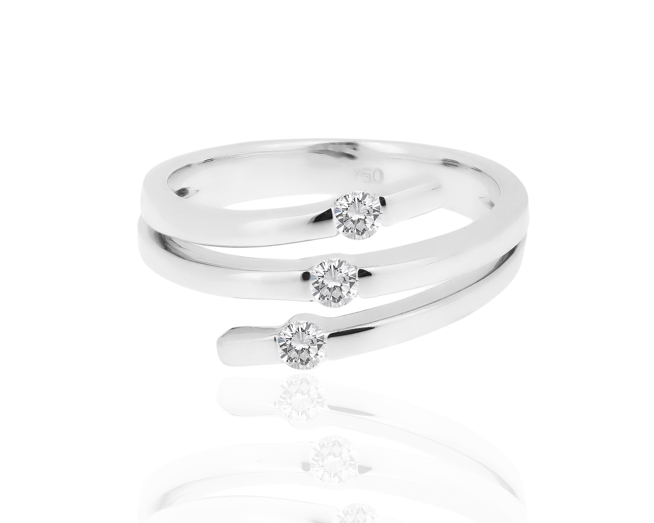 Необычное золотое кольцо с бриллиантами 0.21ct 170817/18