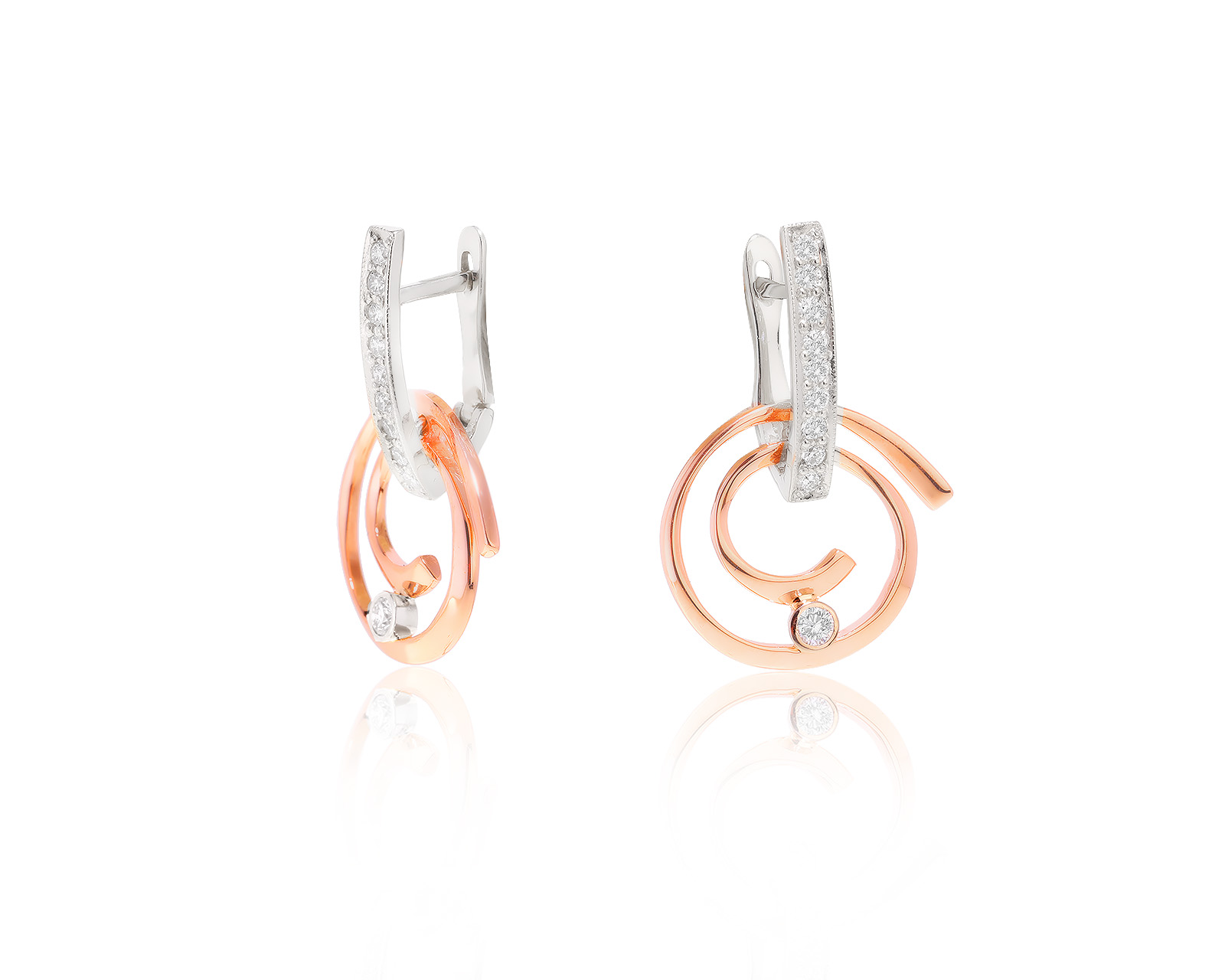 Изысканные золотые серьги с бриллиантами 0.47ct 171222/4