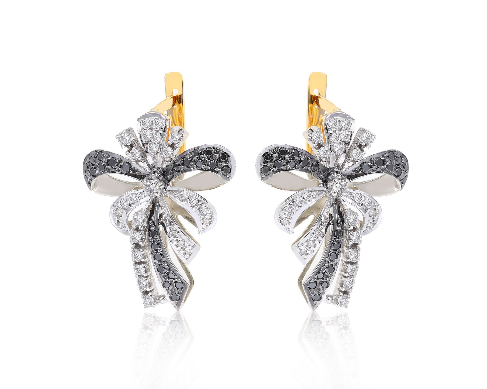 Очаровательные золотые серьги с бриллиантами 1.67ct СССР