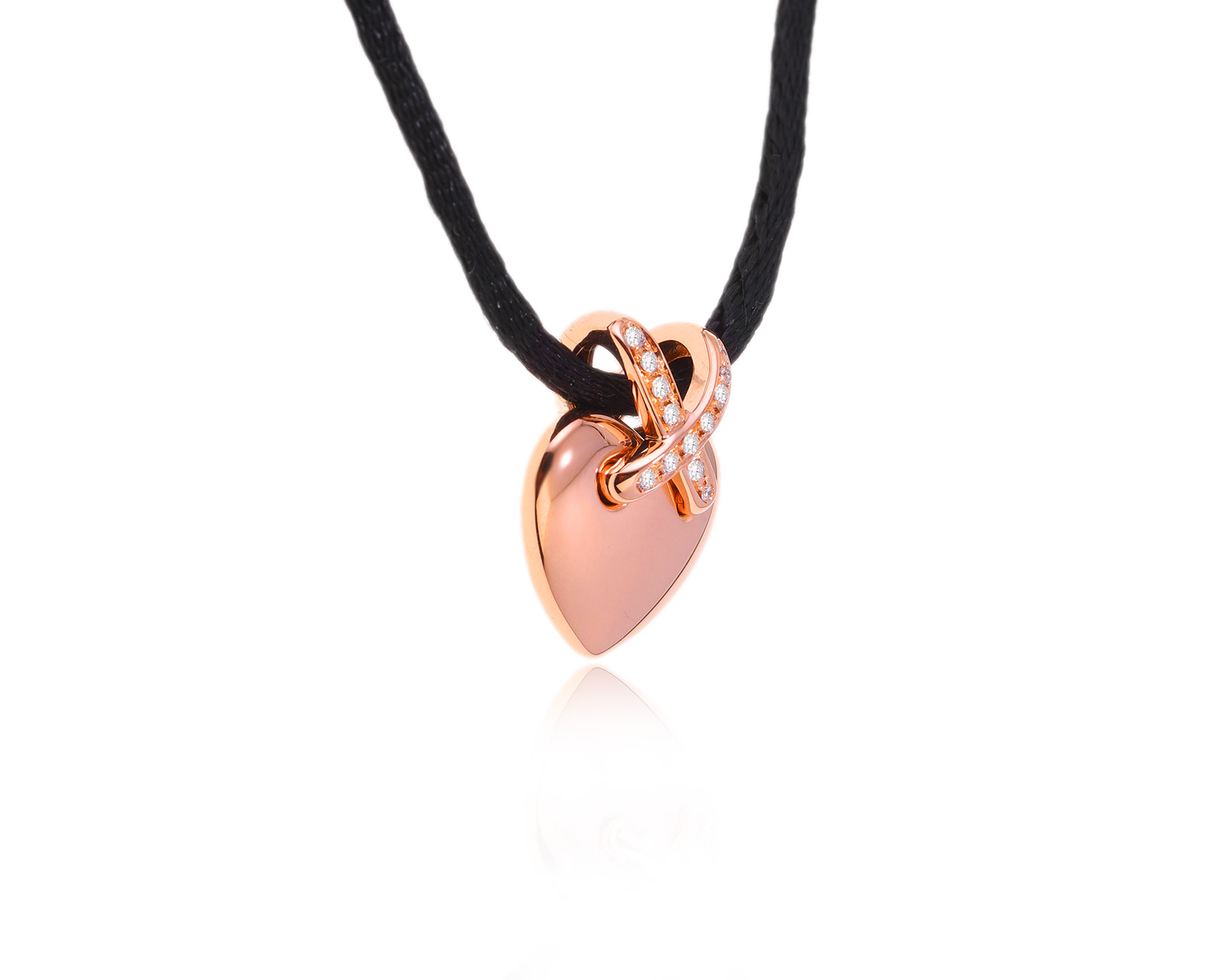 Оригинальный золотой кулон Chaumet Liens Heart