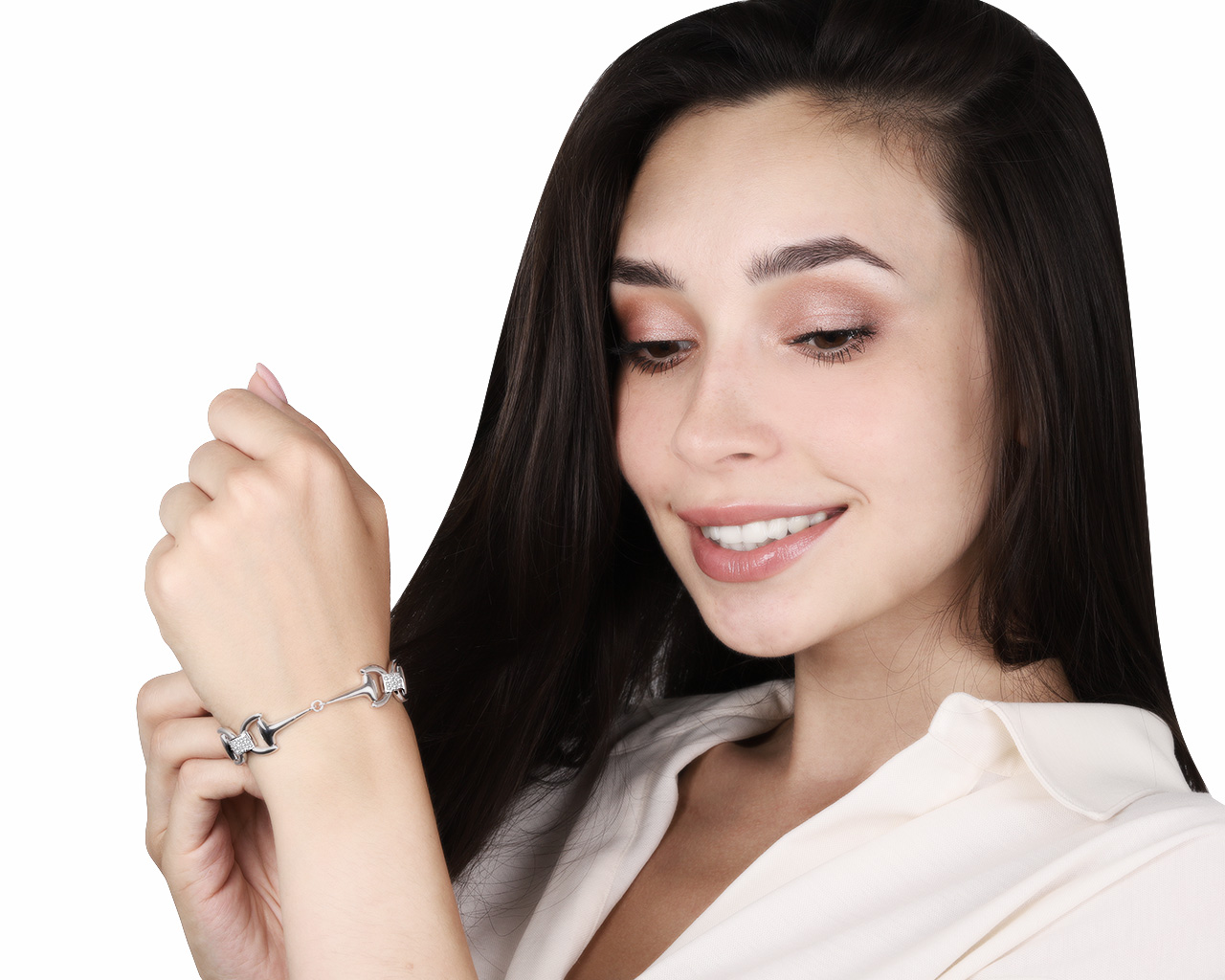 Притягательный золотой браслет с бриллиантами 0.55ct