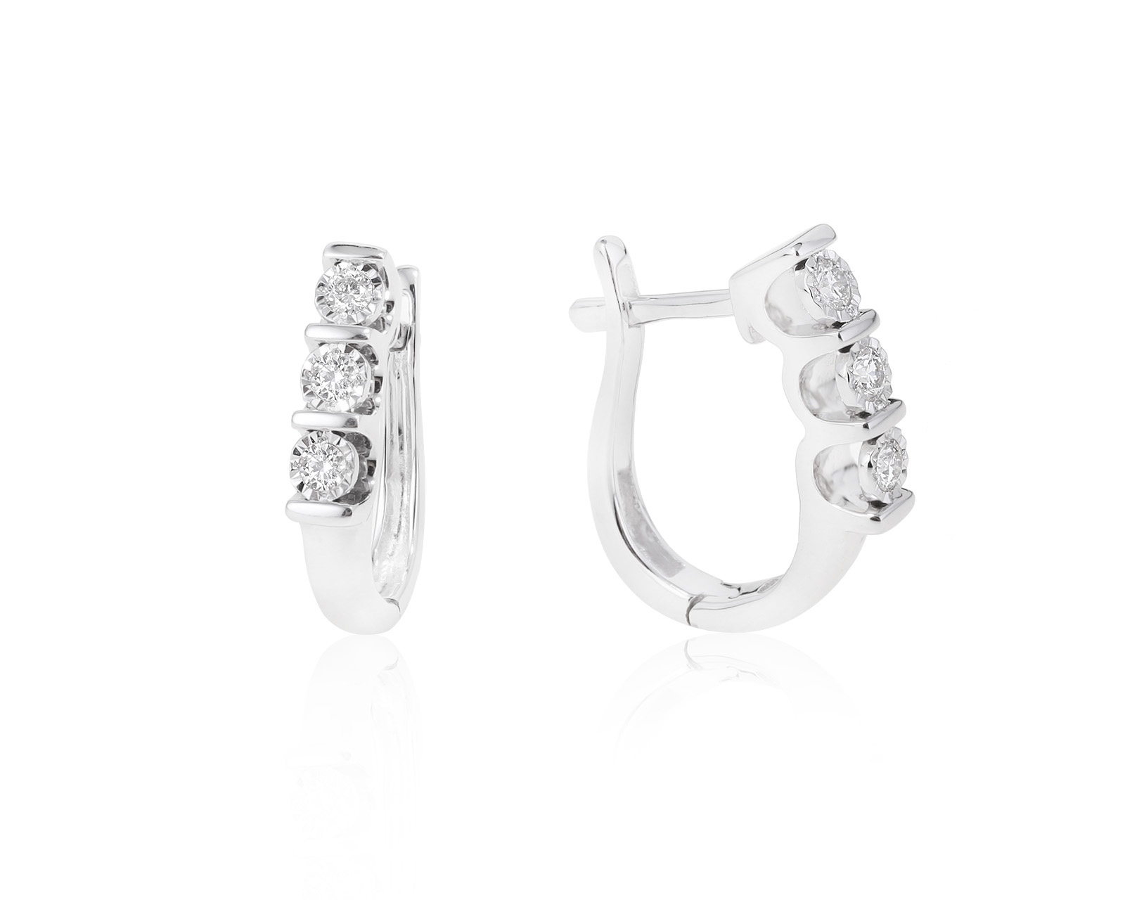Элегантные золотые серьги с бриллиантами 0.18ct 160122/3