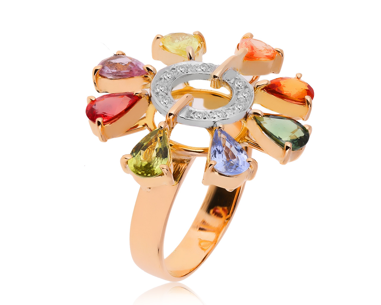 Потрясающее золотое кольцо с сапфирами 3.52ct 270320/8