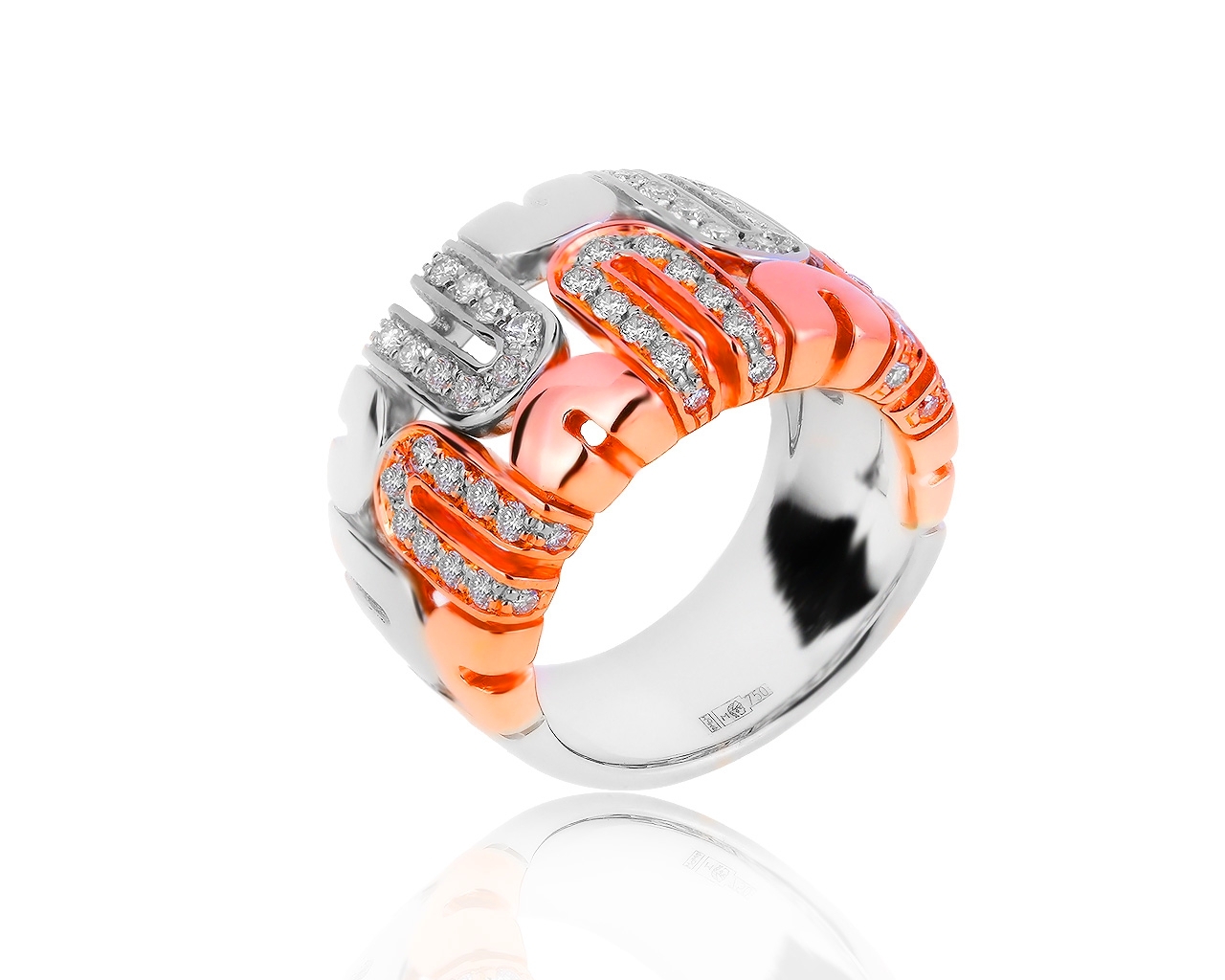 Волшебное золотое кольцо с бриллиантами 0.45ct 090819/14