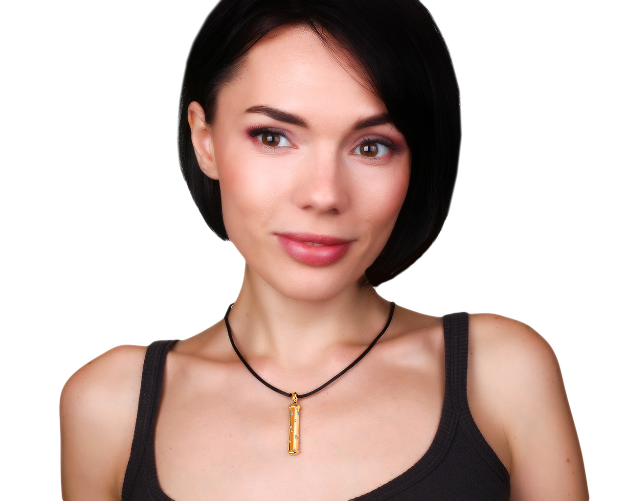 Оригинальный золотой кулон с бриллиантами 0.33ct Shaft