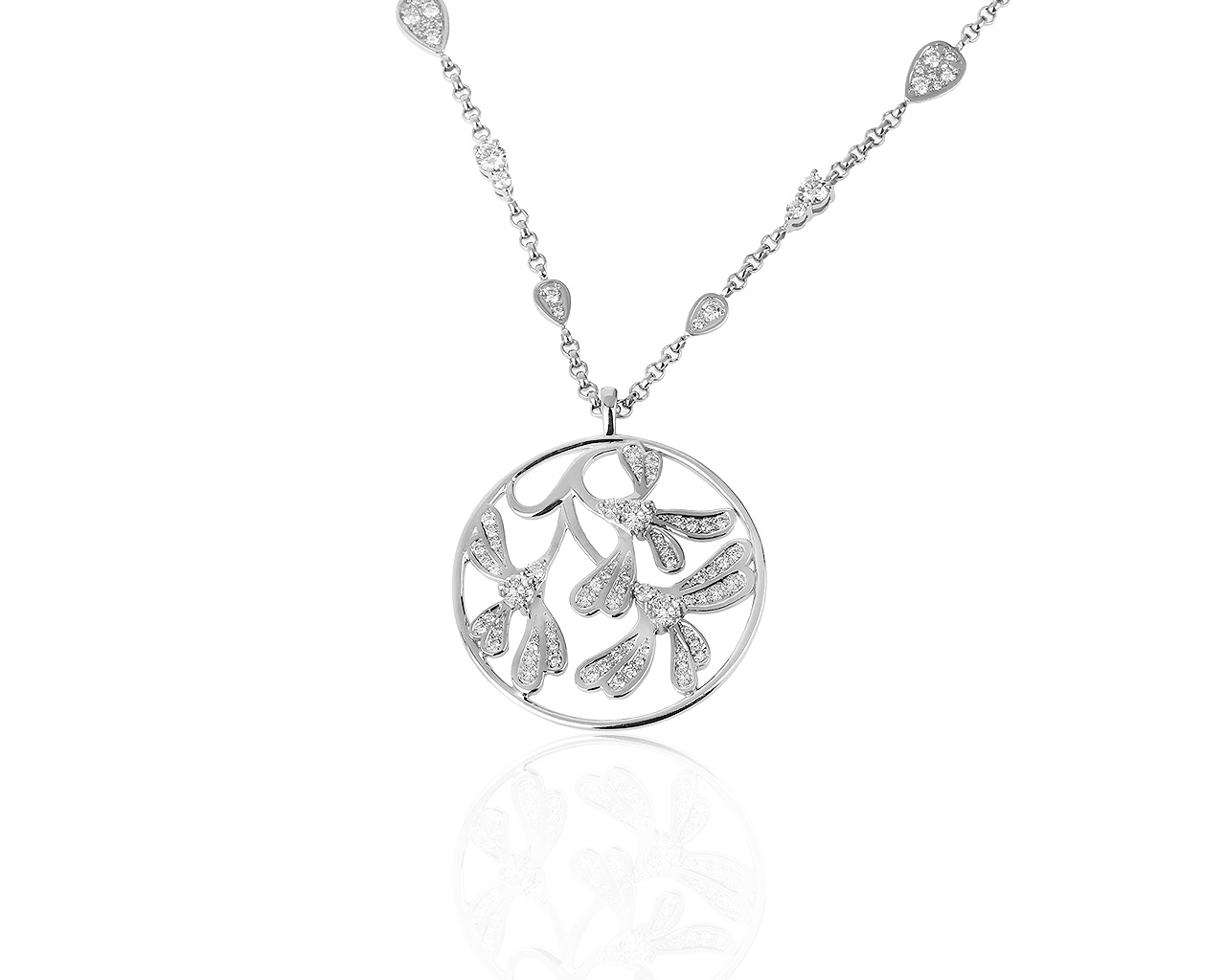 Оригинальный золотой кулон с бриллиантами 1.40ct Смоленские бриллианты 161119/4