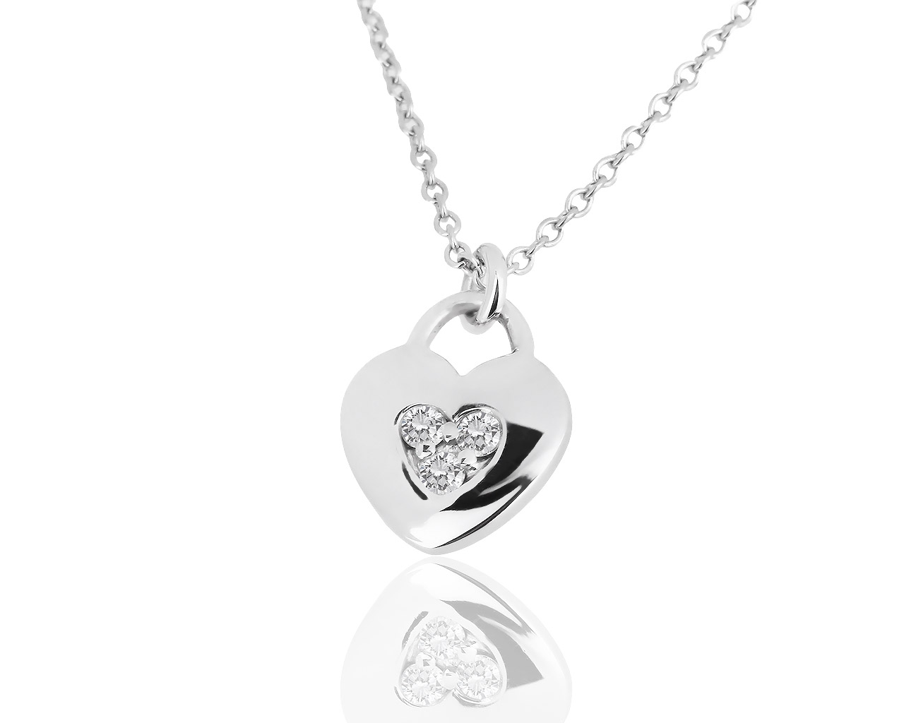 Золотая подвеска с бриллиантами 0.06ct Tiffany&Co Heart 041218/8