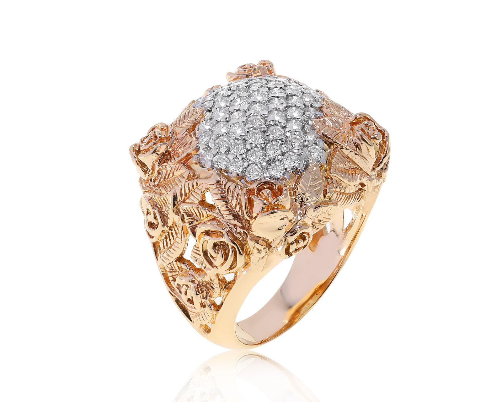 Восхитительное золотое кольцо с бриллиантами 1.07ct 090622/1