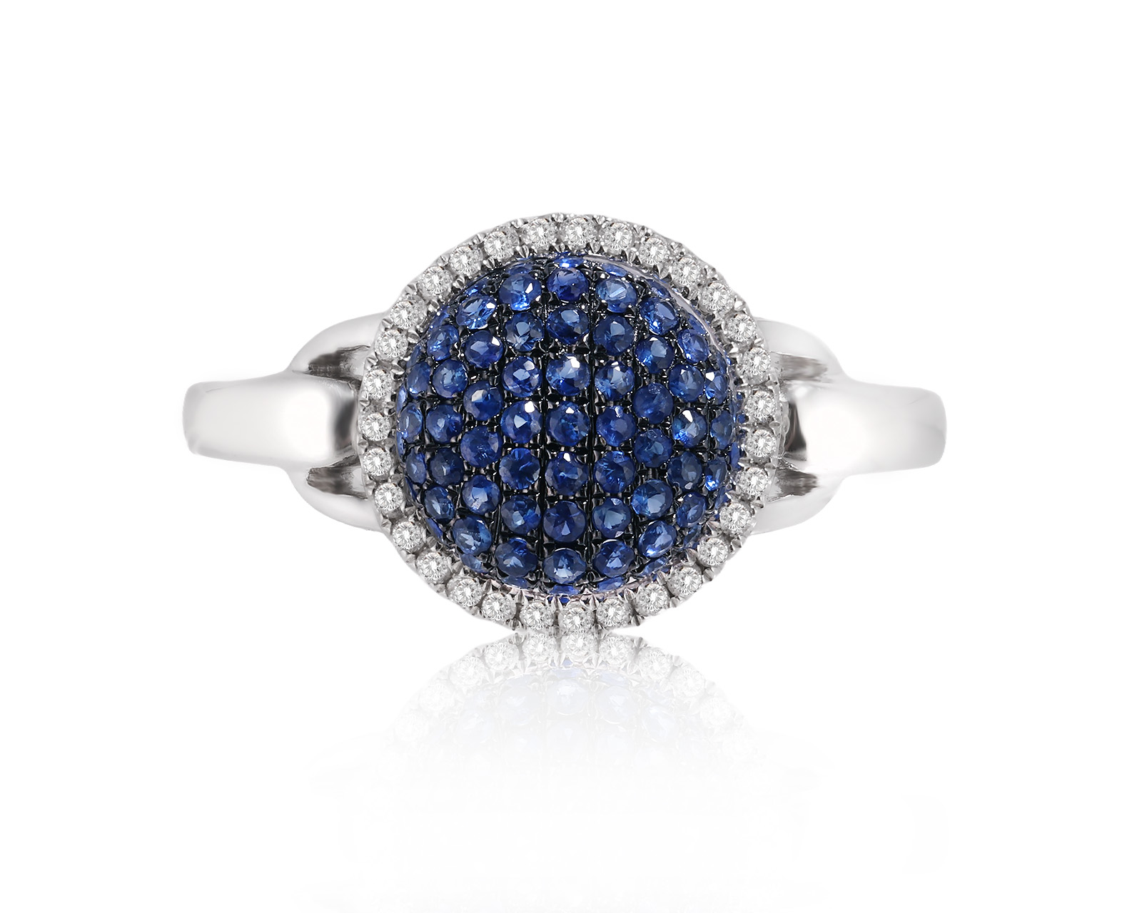 Золотое кольцо с сапфирами 0.46ct и бриллиантами 0.12ct