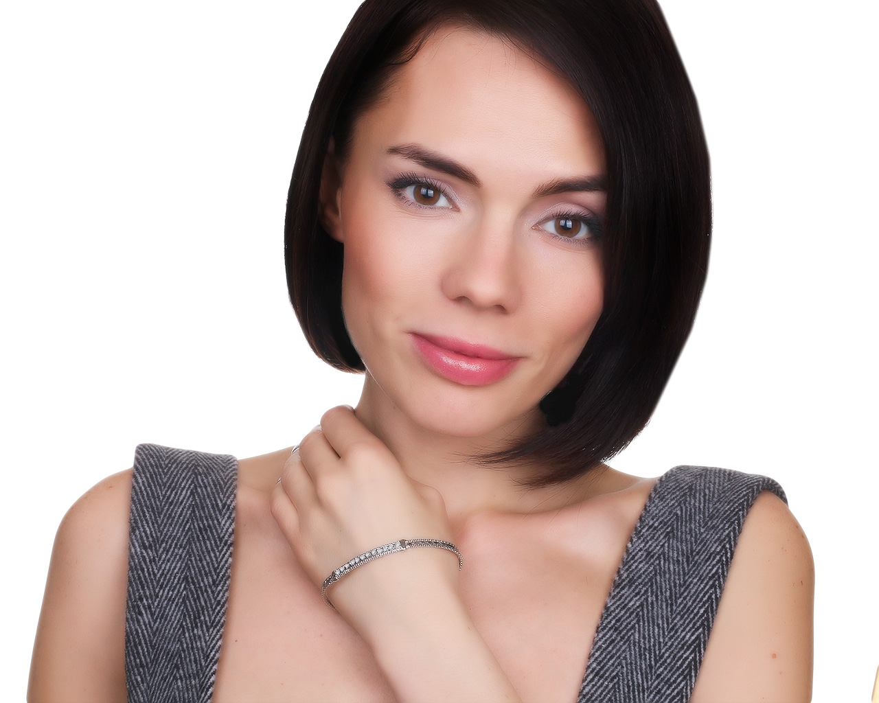 Оригинальный золотой браслет с бриллиантами 0.42ct Ronco