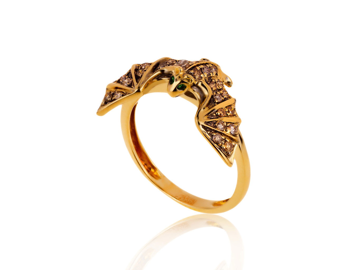Изумительное золотое кольцо с бриллиантами 0.25ct