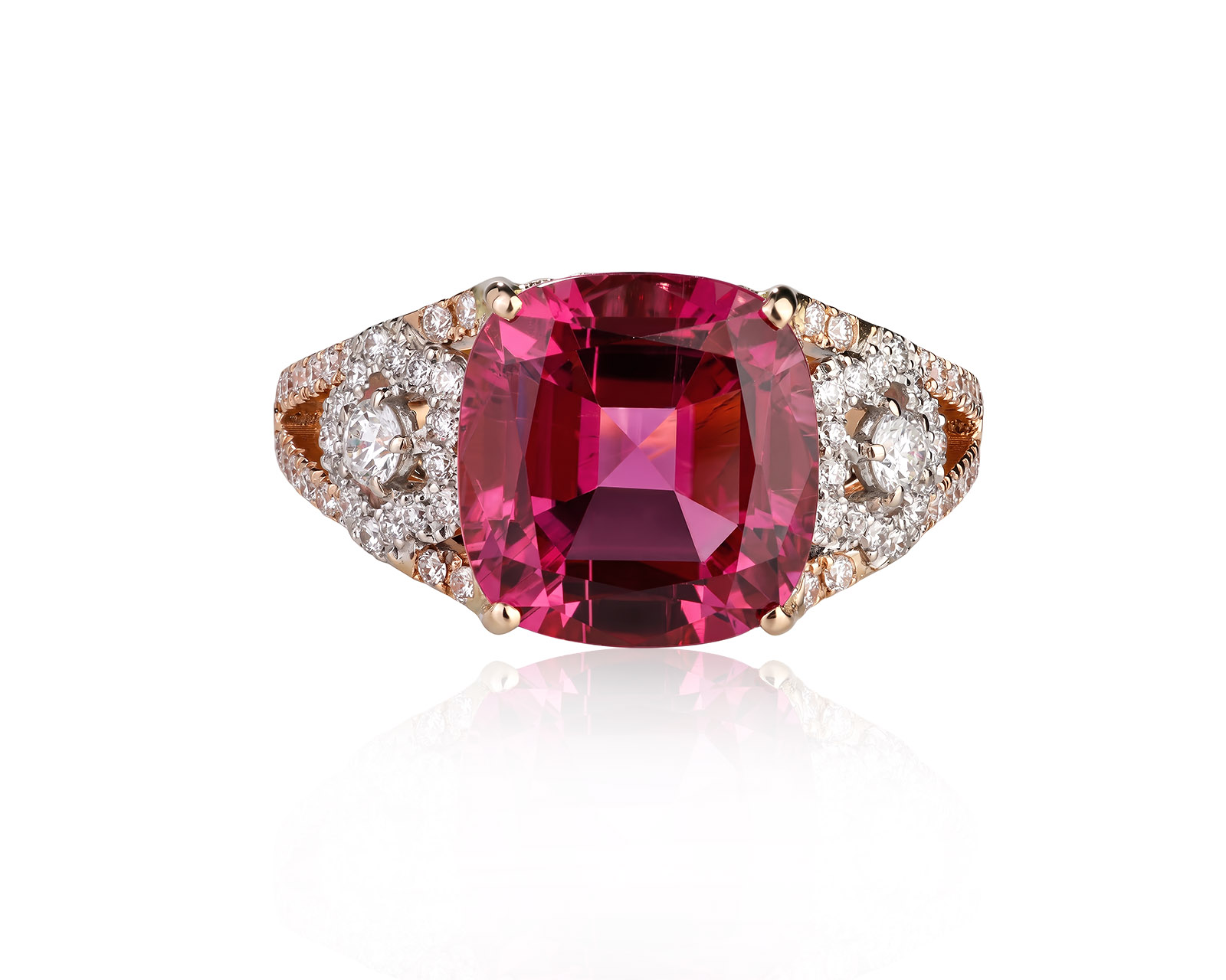 Оригинальное золотое кольцо с турмалином 5.11ct Cluev