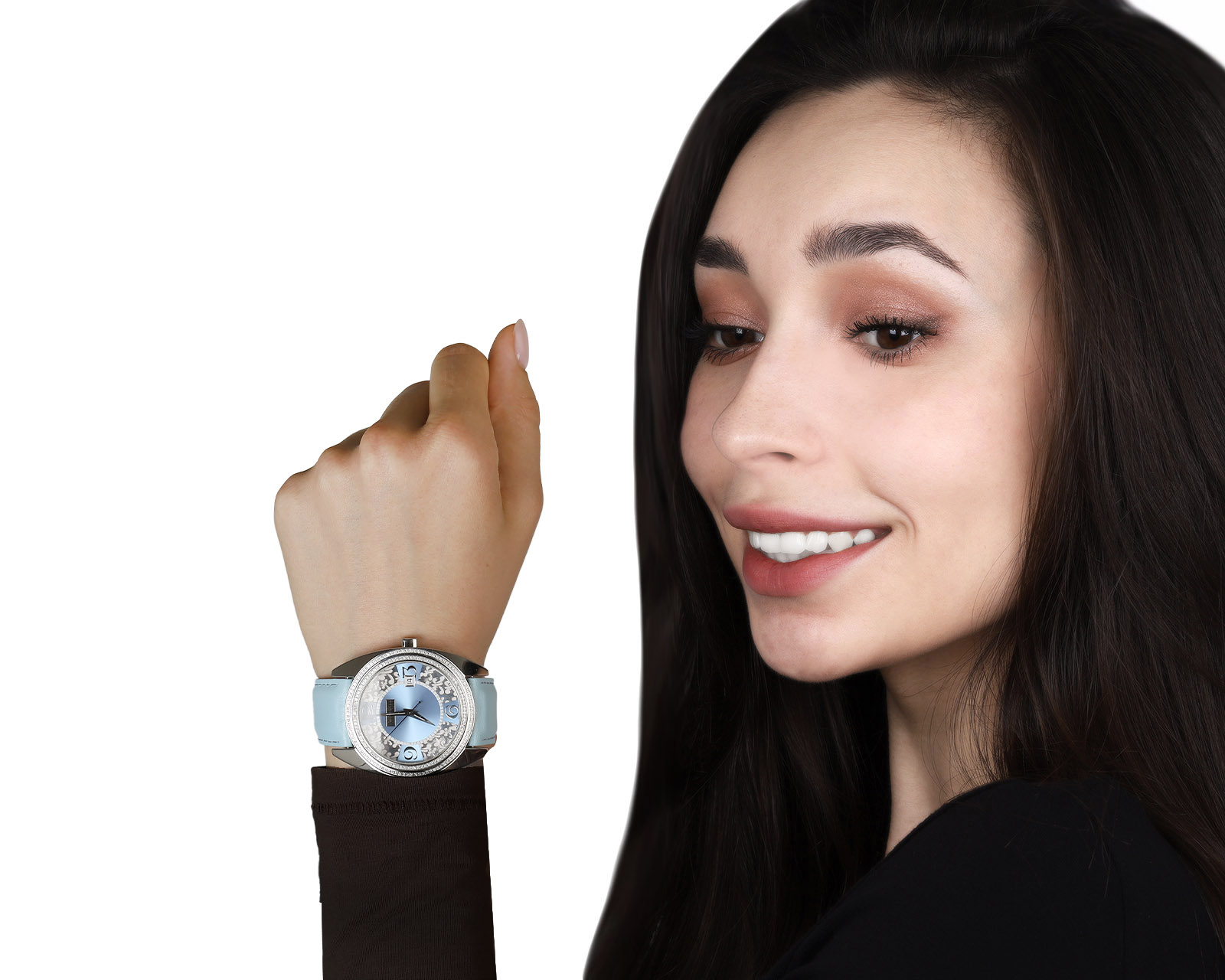 Оригинальные стальные часы с бриллиантами 0.80ct Korloff