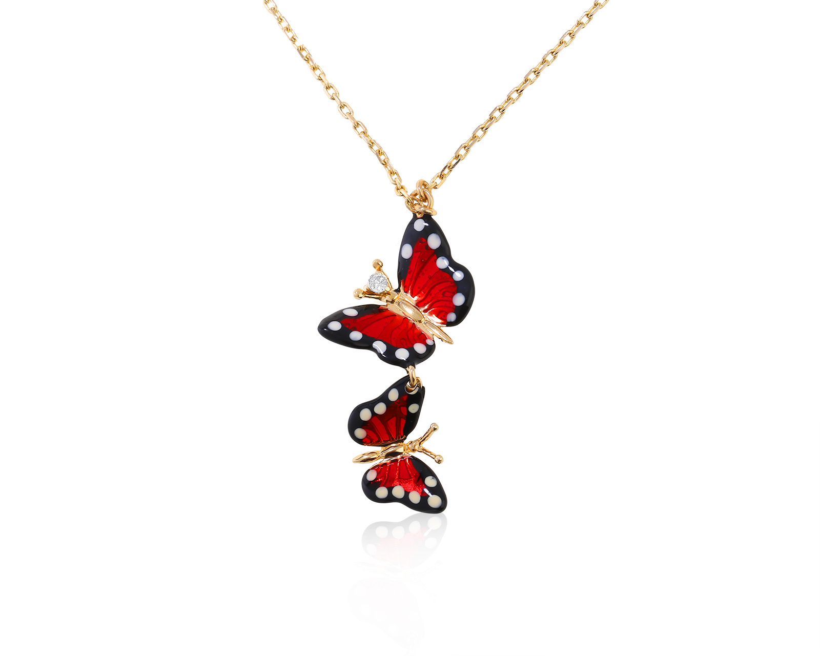 Оригинальное золотое колье Roberto Bravo Monarch Butterfly