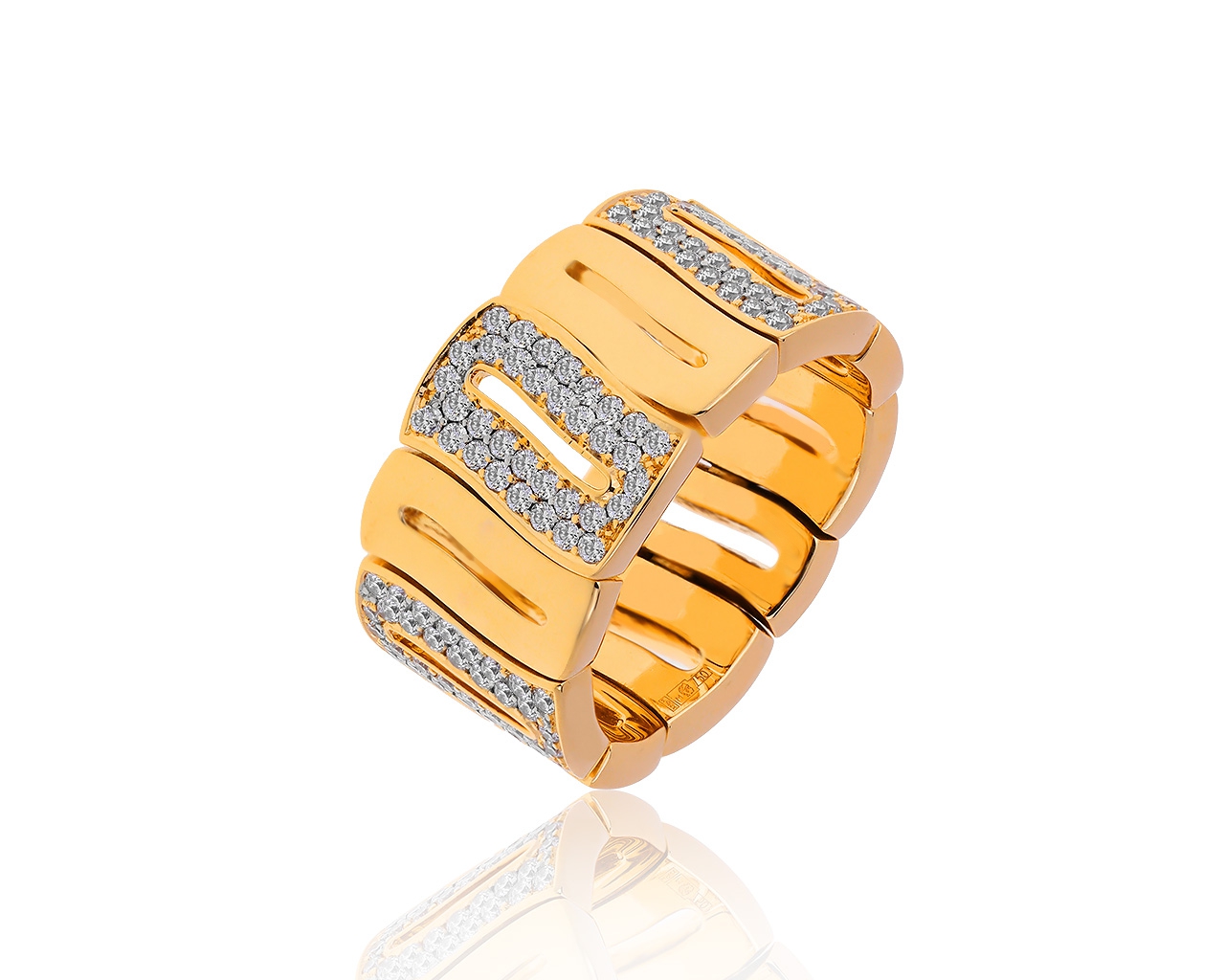 Оригинальное золотое кольцо с бриллиантами 1.67ct Stockert&Cie