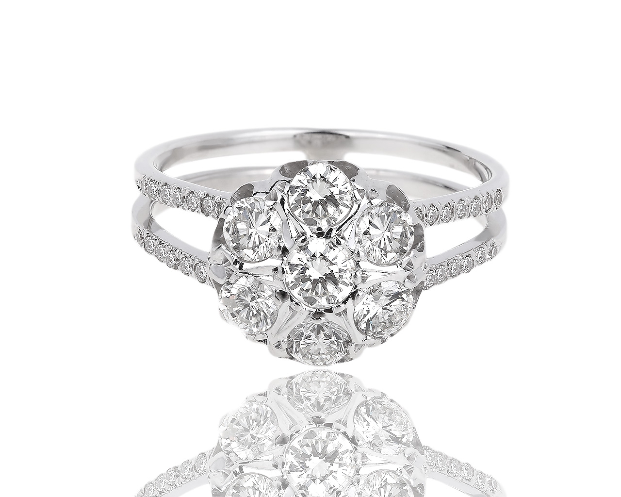 Стильное золотое кольцо с бриллиантами 1.37ct 090818/2