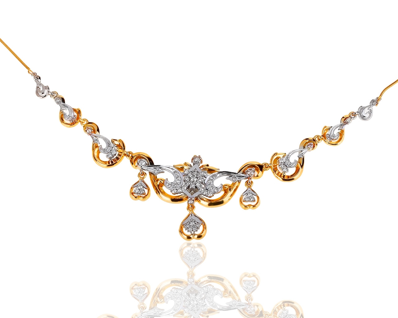 Великолепное золотое колье с бриллиантами 0.91ct 241019/2