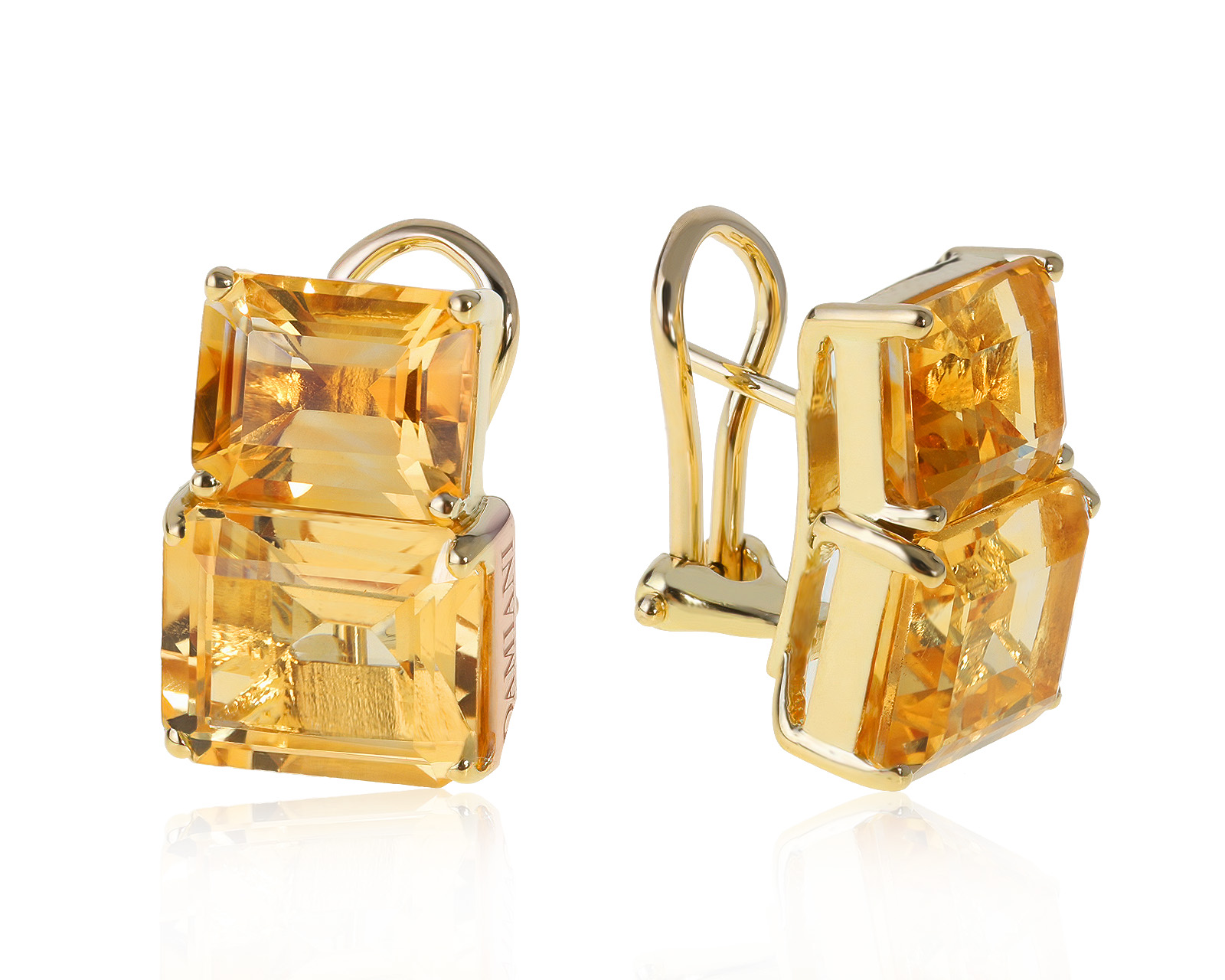 Оригинальные золотые серьги с цитринами 16.29ct Damiani 190821/1