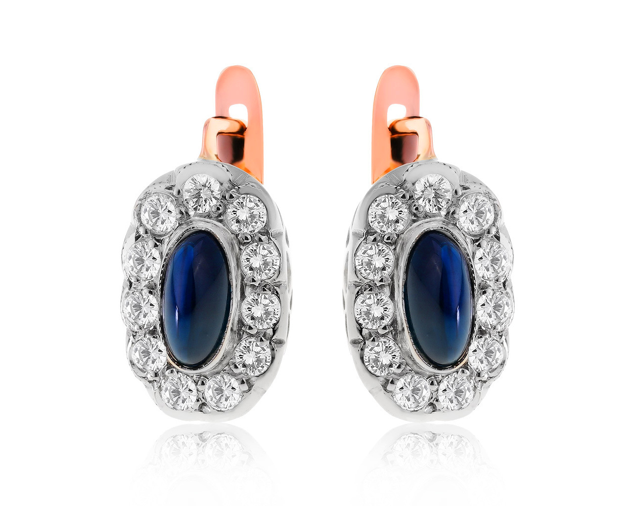 Винтажные золотые серьги с сапфирами 2.64ct СССР 290920/4