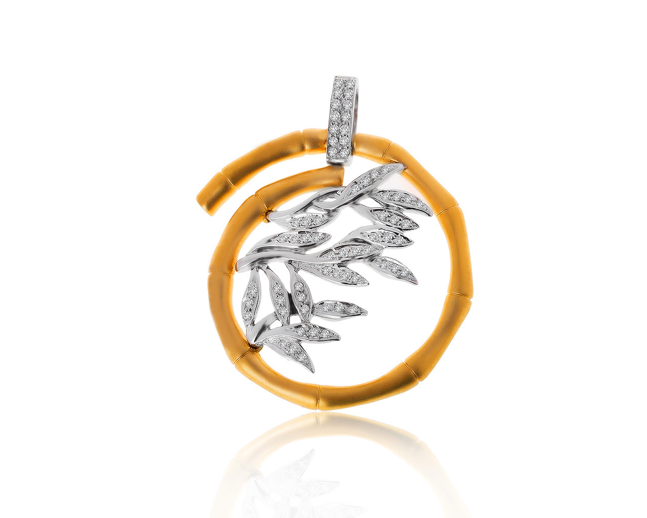 Стильный золотой кулон с бриллиантами 0.21ct