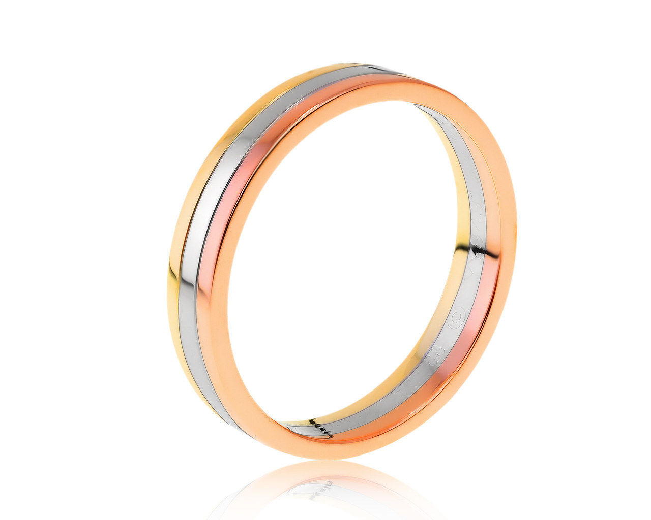 Оригинальное золотое кольцо Cartier Trinity 120421/14