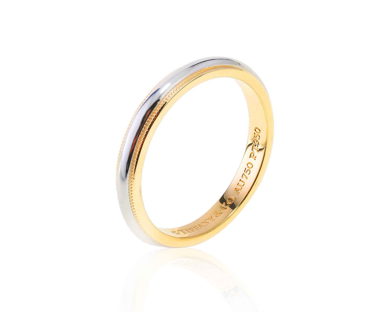 Оригинальное золотое кольцо Tiffany&Co Milgrain 190323/3
