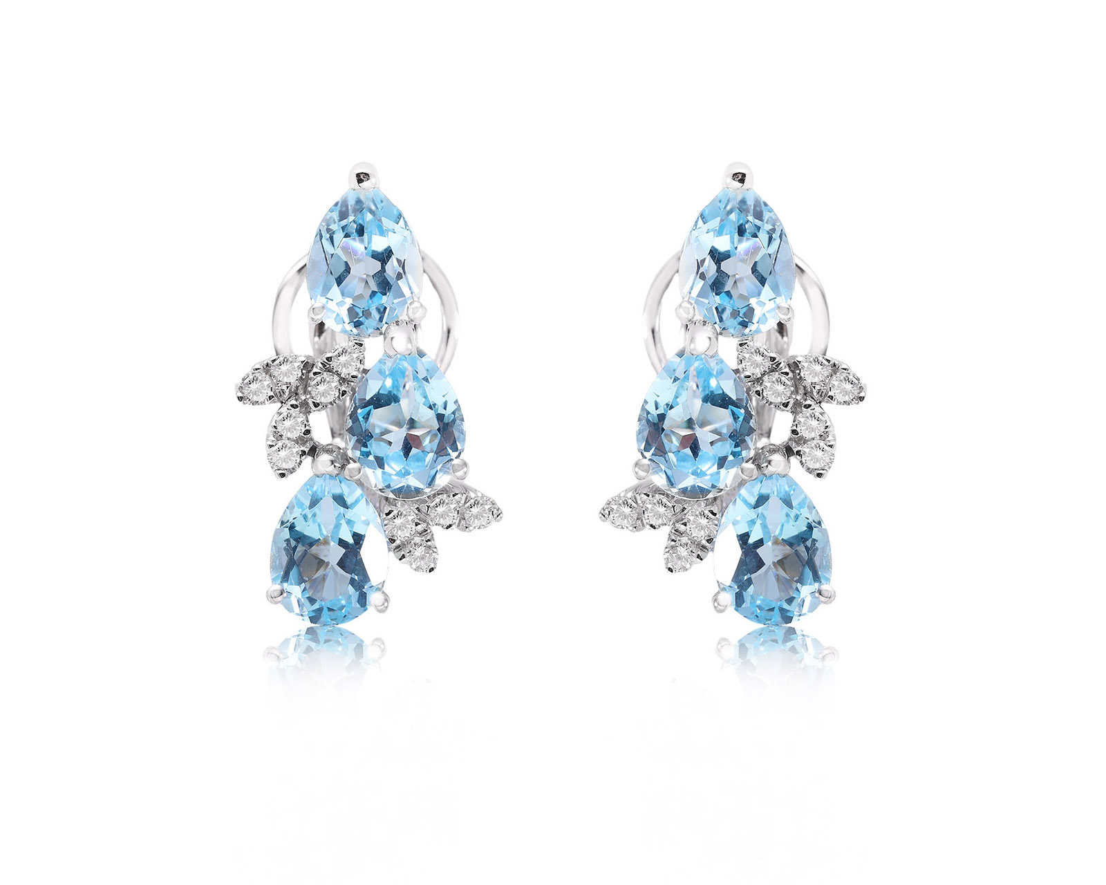 Оригинальные золотые серьги с аквамаринами 5.50ct Alfieri & St.John 111125/3