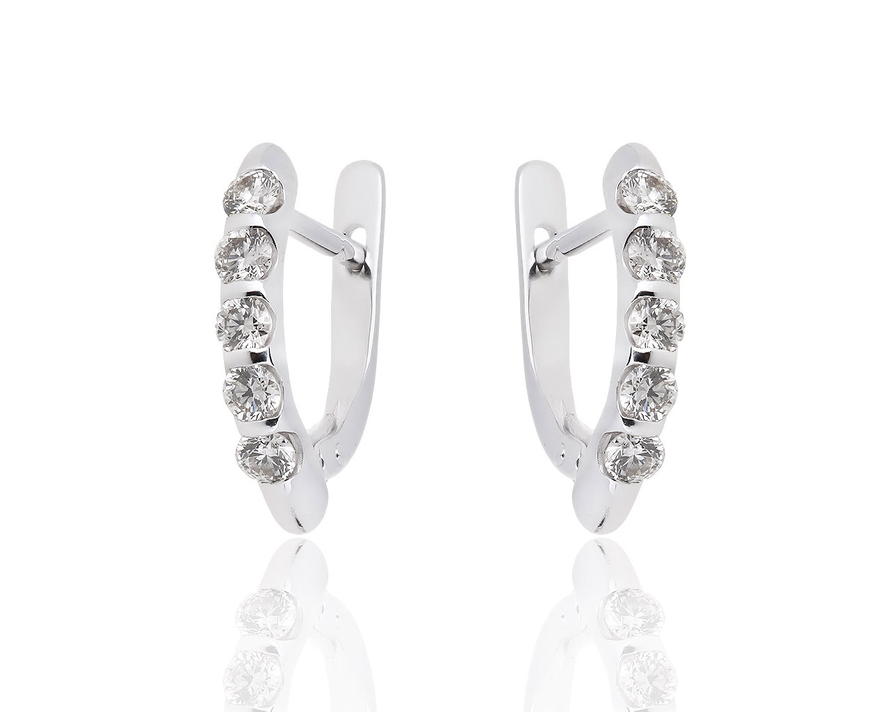 Стильные золотые серьги с бриллиантами 0.69ct 100918/3