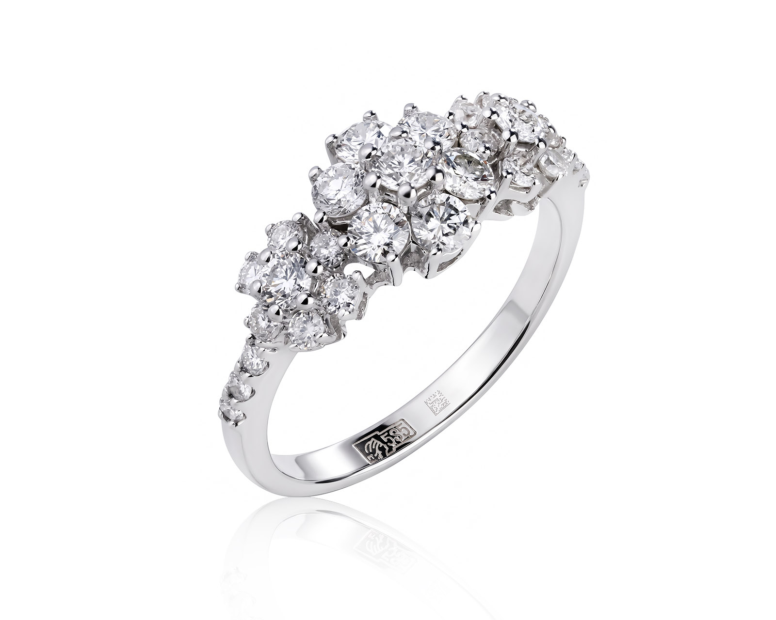 Золотое кольцо с бриллиантами 0.89ct 140826/3