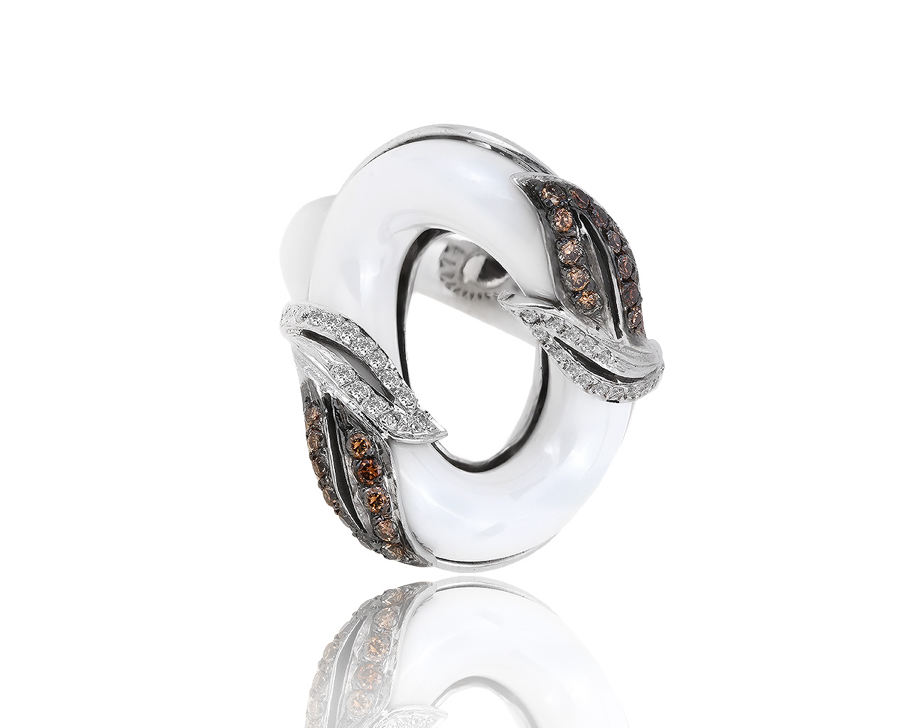 Итальянское золотое кольцо с эмалью и бриллиантами 0.30ct 020719/3