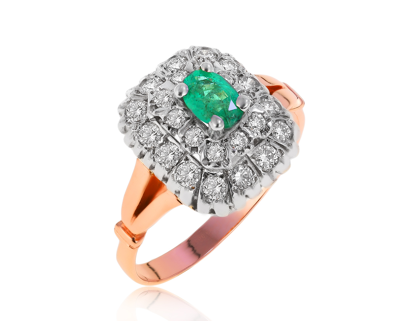 Прекрасное золотое кольцо с изумрудом 0.28ct 260221/11