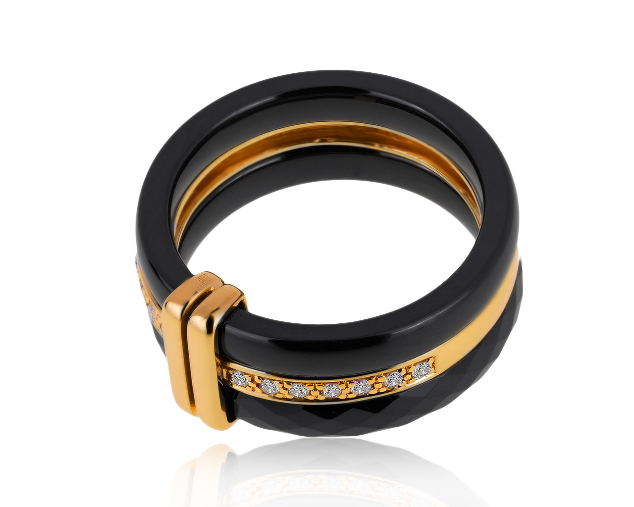 Оригинальное золотое кольцо с бриллиантами 0.12ct Guy Laroche 130620/8