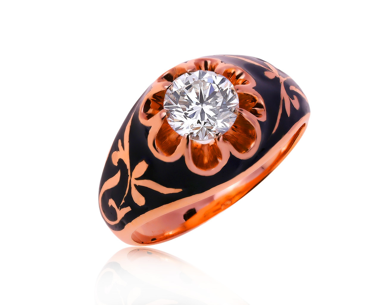 Превосходное золотое кольцо с бриллиантом 0.94ct 120520/1 Превосходное золотое кольцо с бриллиантом 0.94ct 120520/1
