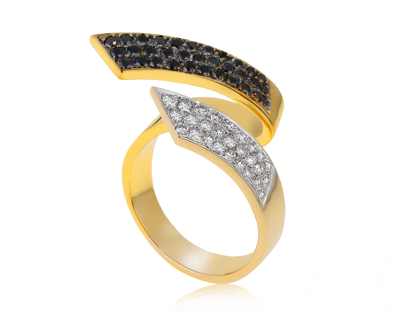 Эстетичное золотое кольцо с бриллиантами 0.90ct