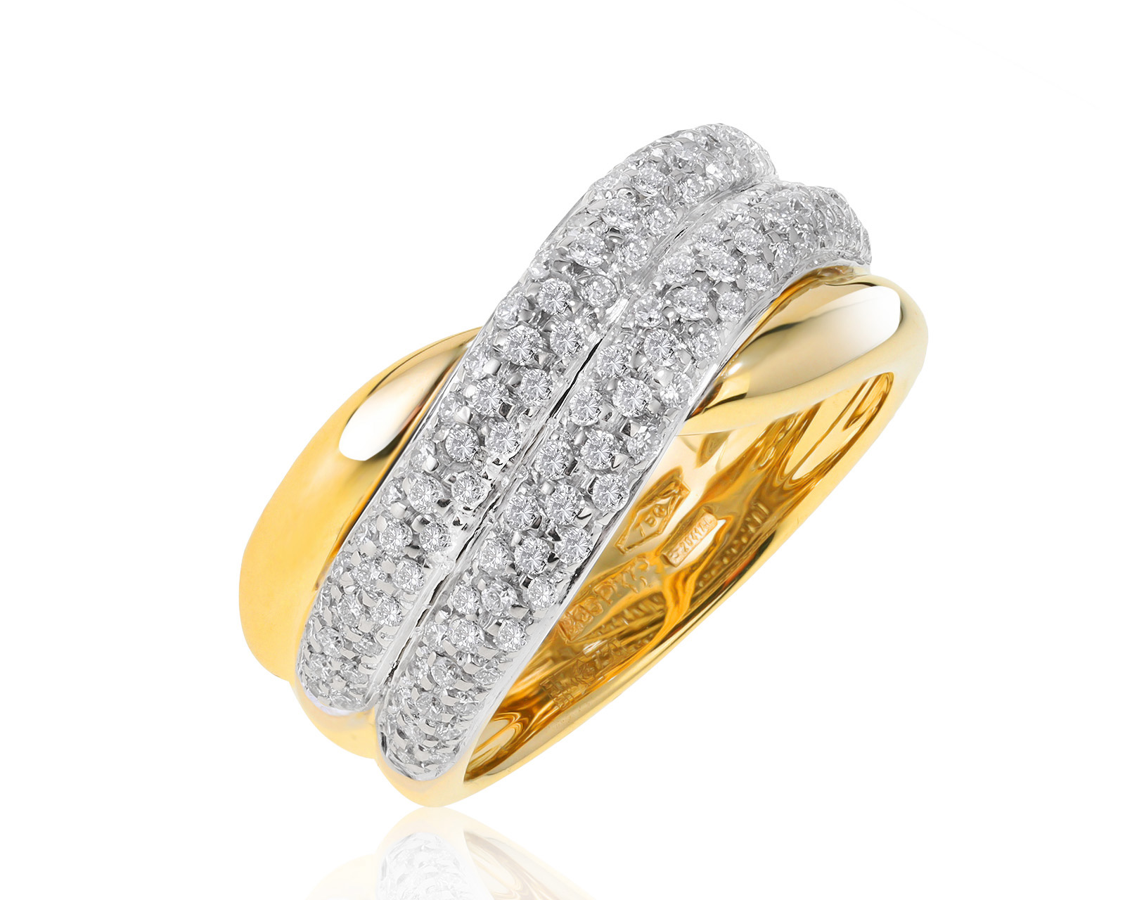 Оригинальное золотое кольцо с бриллиантами 0.55ct Leo Pizzo