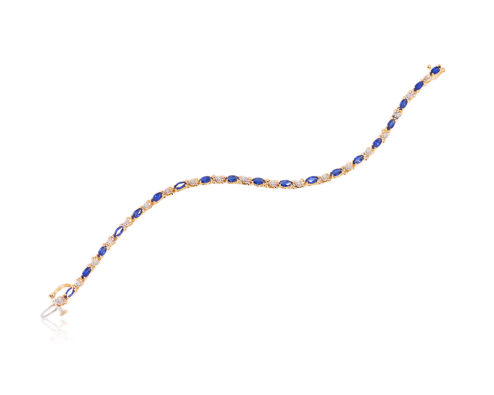 Золотой браслет с сапфирами 2.85ct и бриллиантами 0.15ct 231123/3