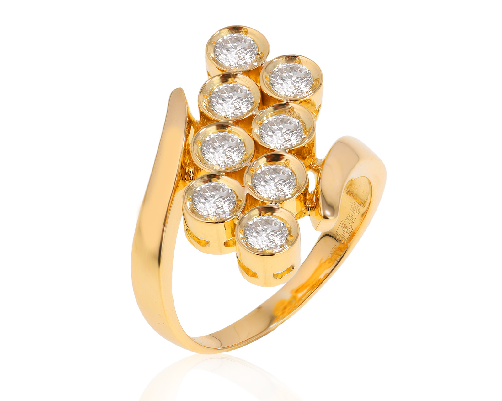 Золотое кольцо с бриллиантами 1.20ct