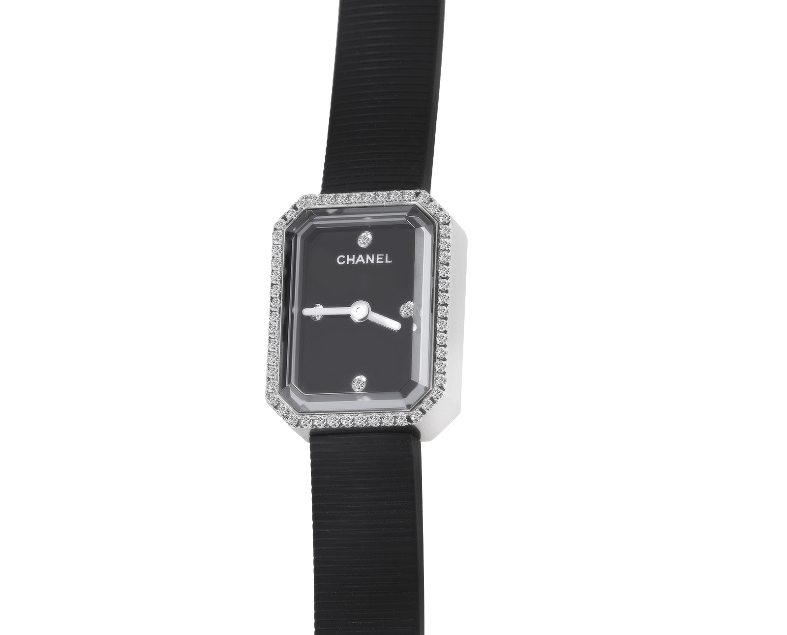 Оригинальные стальные часы с бриллиантами 0.28ct Chanel Premiere Mini
