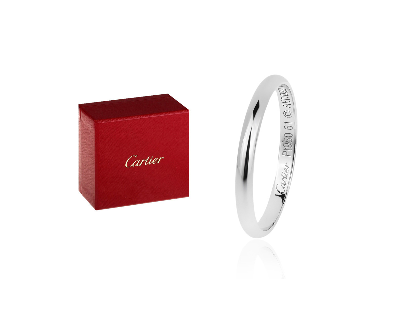 Красивое платиновое кольцо Cartier 1895