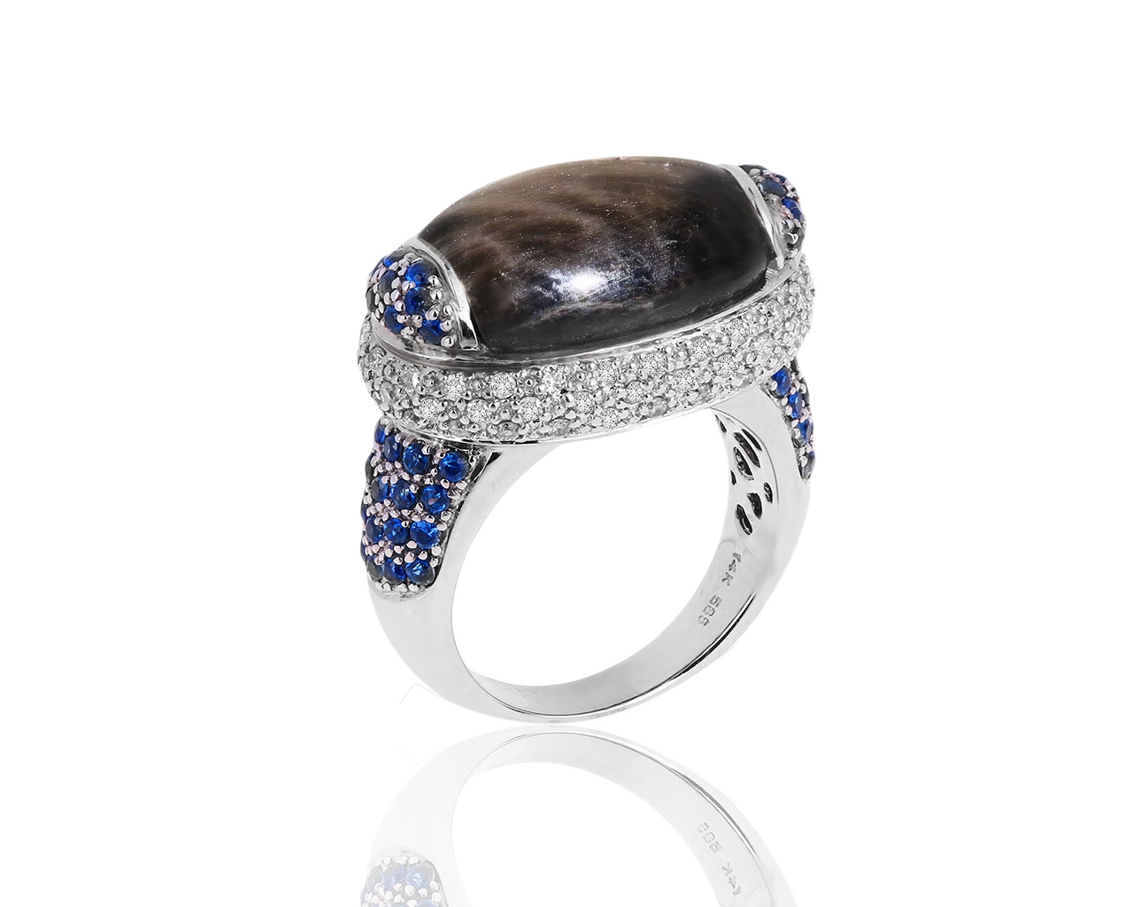 Царское золотое кольцо с сапфиром 18.24ct 070819/6