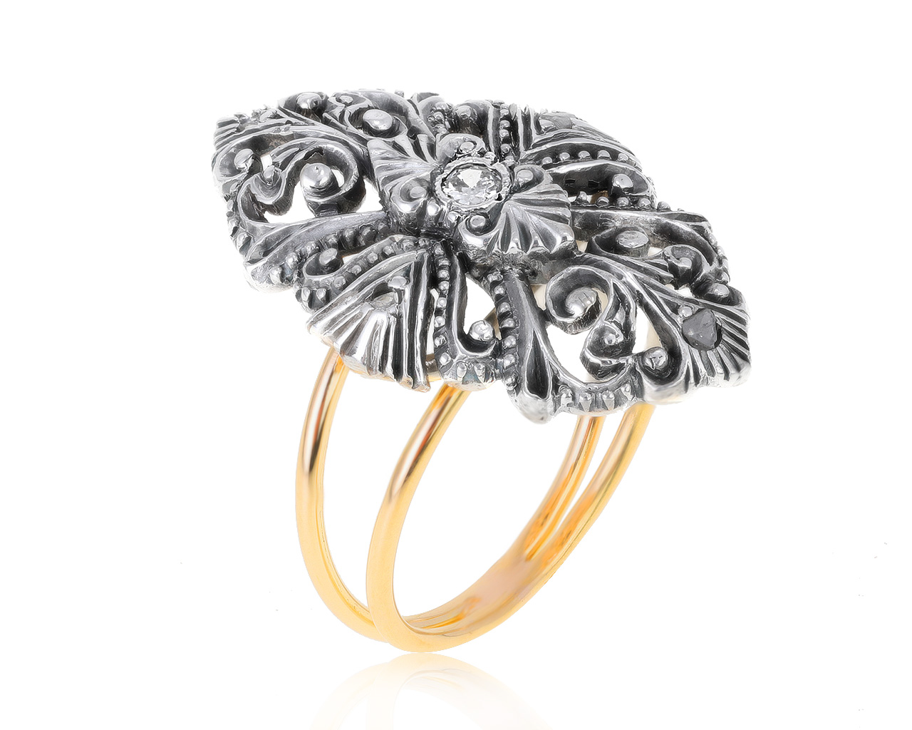 Чарующее золотое кольцо с бриллиантом 0.05ct 280321/7