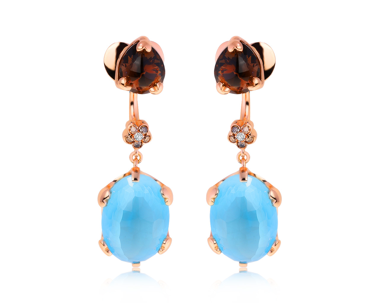 Оригинальные золотые серьги с топазами 53.37ct Pasquale Bruni Sisi 270221/3