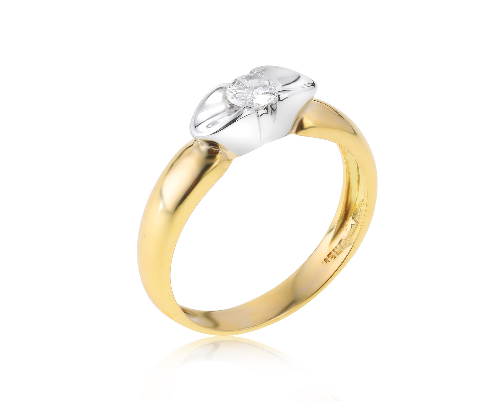 Изысканное золотое кольцо с бриллиантом 0.21ct 291122/18
