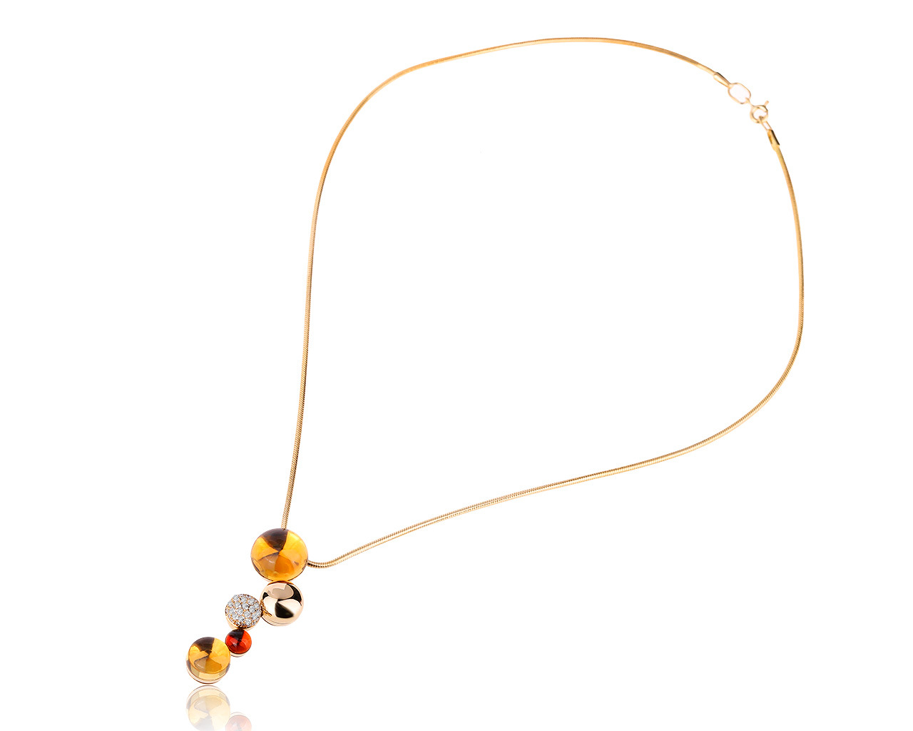 Эстетичный золотой кулон с цитринами 10.80ct