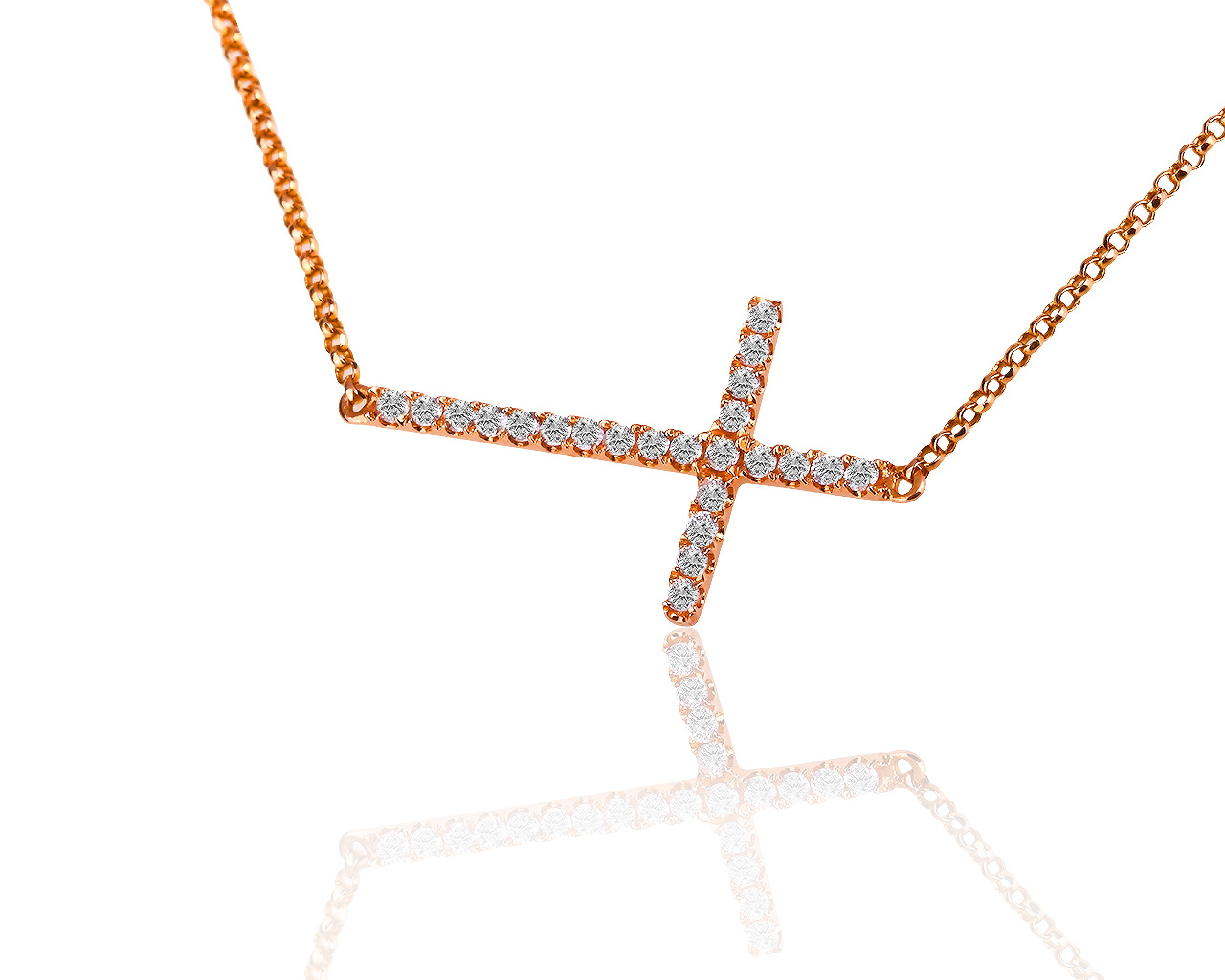 Золотой крест с бриллиантами 0.25ct B.A. Jewellery Cross 121118/4